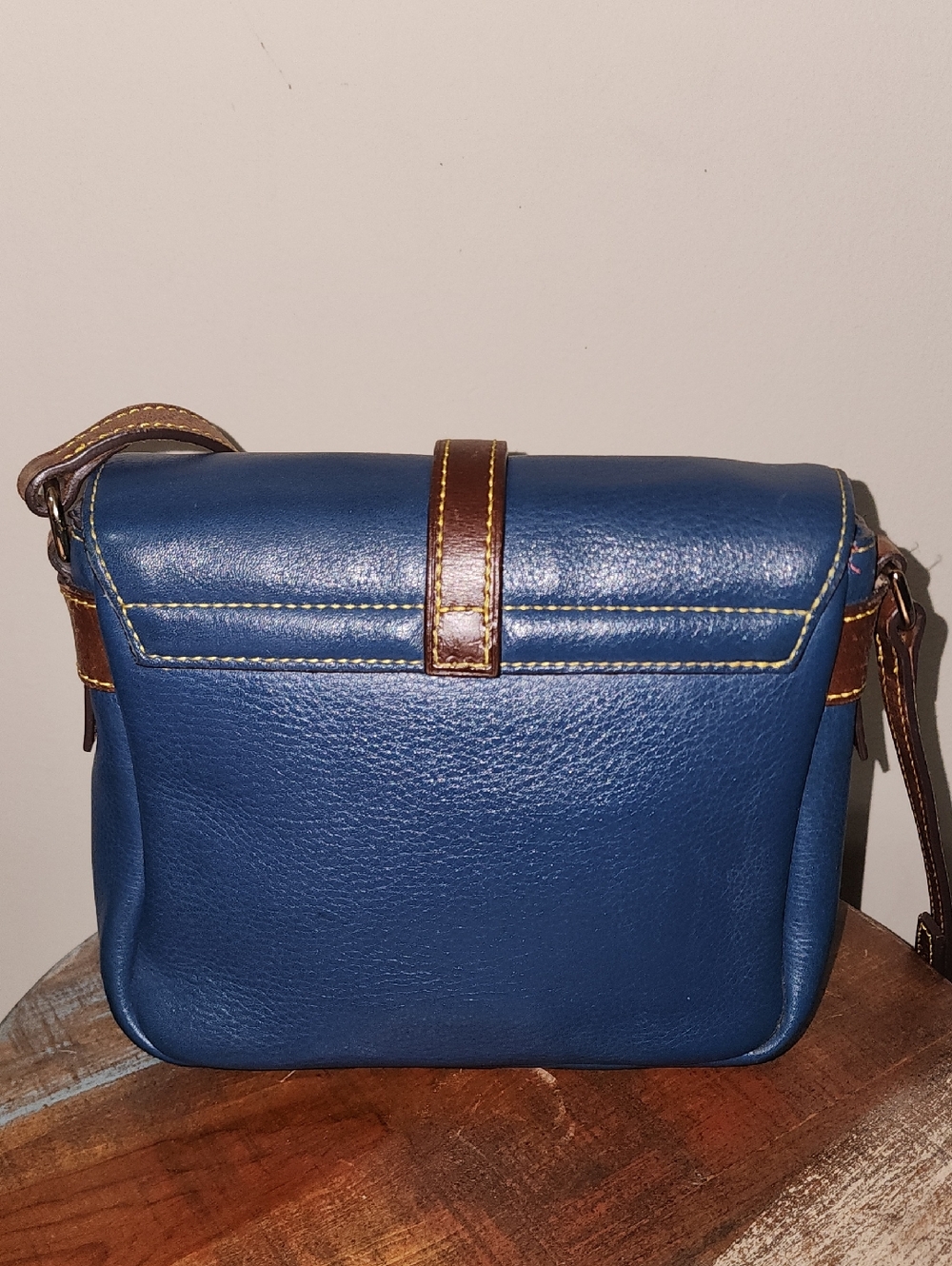 Dooney & Bourke Blue Pebble Soft Leather Crossbody with Brown Trim Locket - Picture 10 of 15